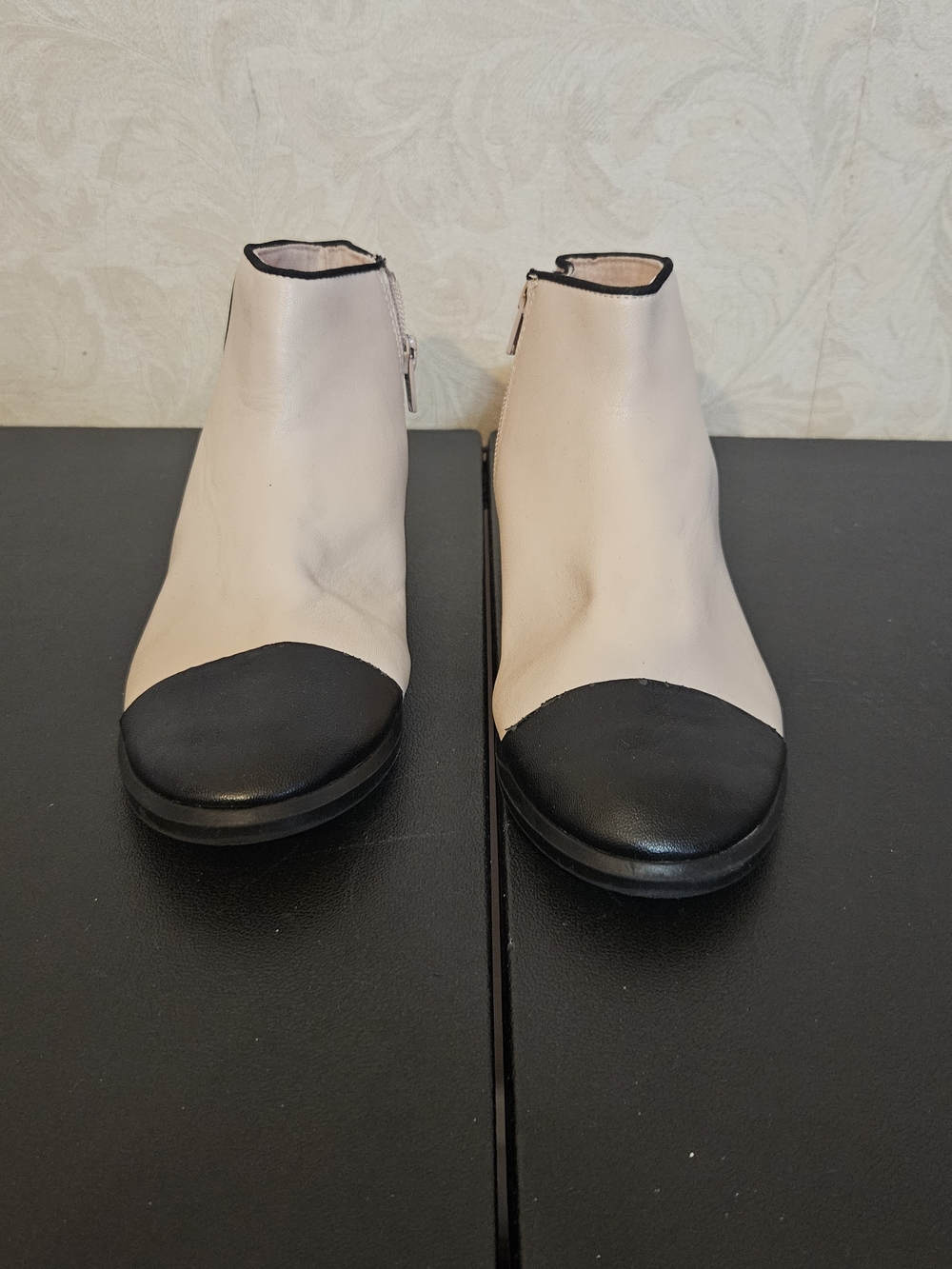 Zara Cream and Black Kids Ankle Boots